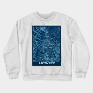 Antwerp - Belgium Peace City Map Crewneck Sweatshirt